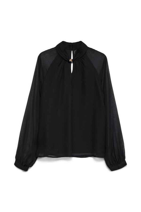 Vero Moda Blusa com manga bal&atilde;o Preto