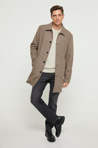 Cortefiel Wool blend coat with shirt collar Beige