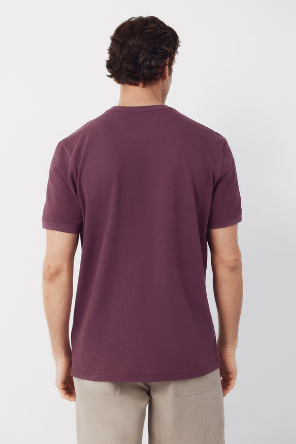 Cortefiel Piqu&eacute; basic T-shirt Pink