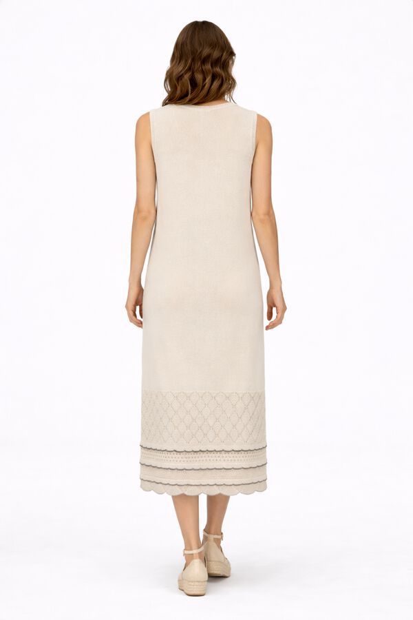 Vila Organic cotton jersey long dress Ivory