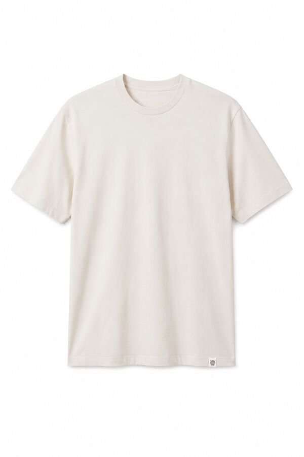 Cortefiel Plain T-shirt Beige