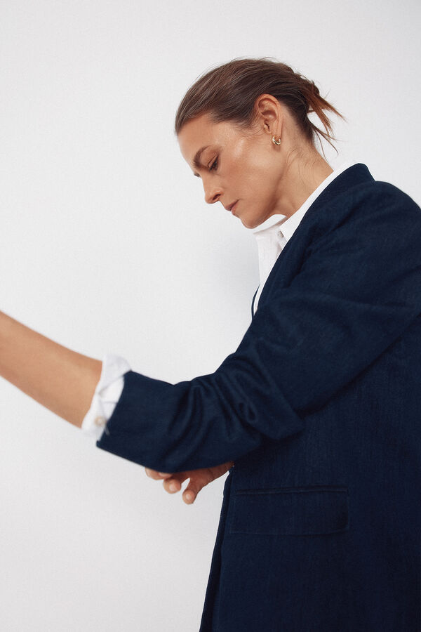 Cortefiel Tailored denim blazer Blue