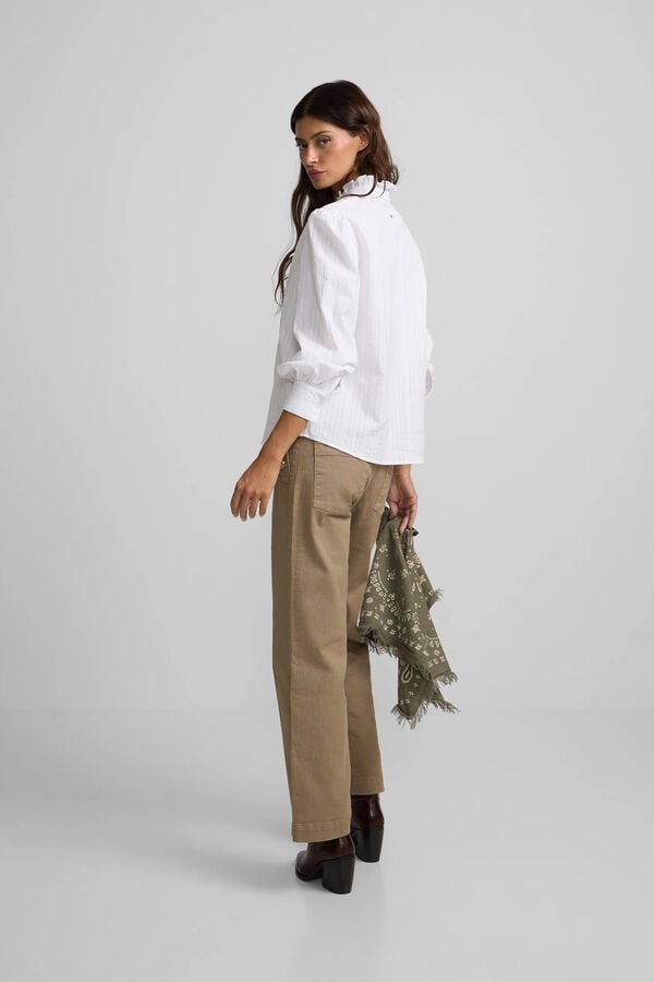 Silbon Cal&ccedil;a culotte estilo marinheiro denim Castanho