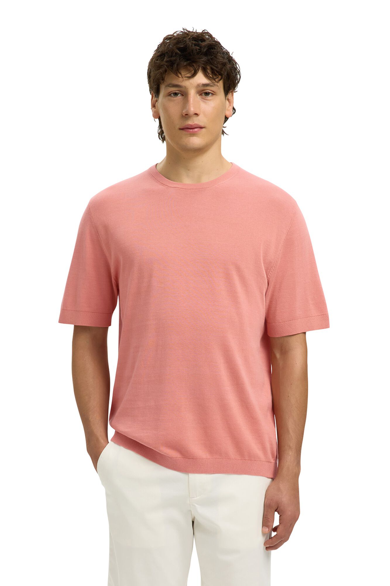Selected Plain jersey men's short sleeve T-shirt