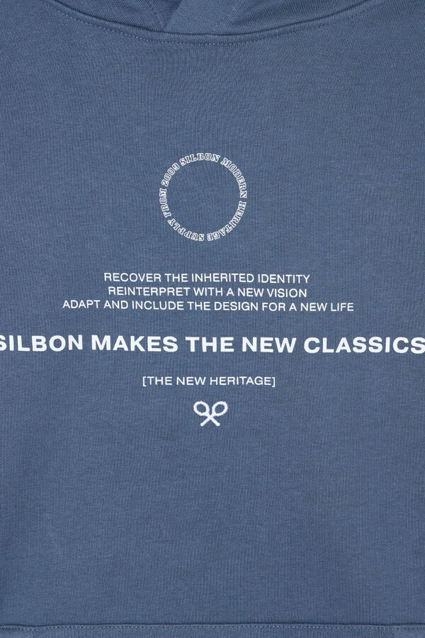 Silbon Novo Sweatshirt cl&aacute;ssico com capuz Azul