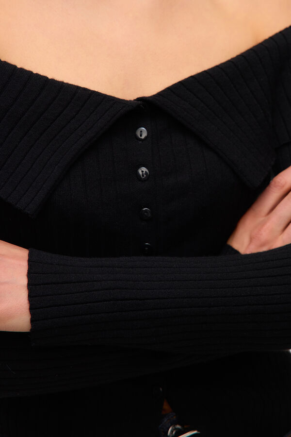 Vero Moda Top de malha ombro a ombro Preto