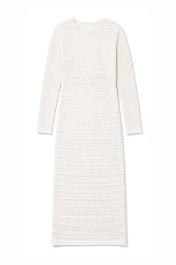 Slowlove Striped structure dress Ivory