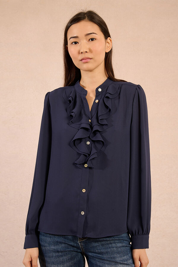 Molly Bracken Camisa de manga comprida com detalhe de babados Azul
