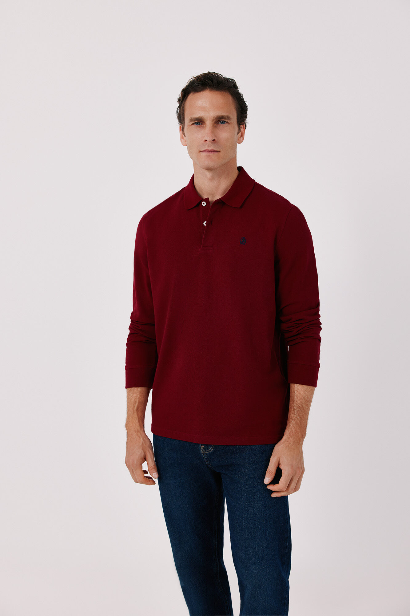 Cortefiel Basic long sleeve polo shirt