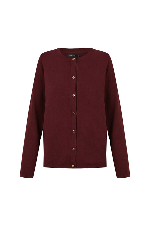 Cortefiel Basic knit jacket Maroon