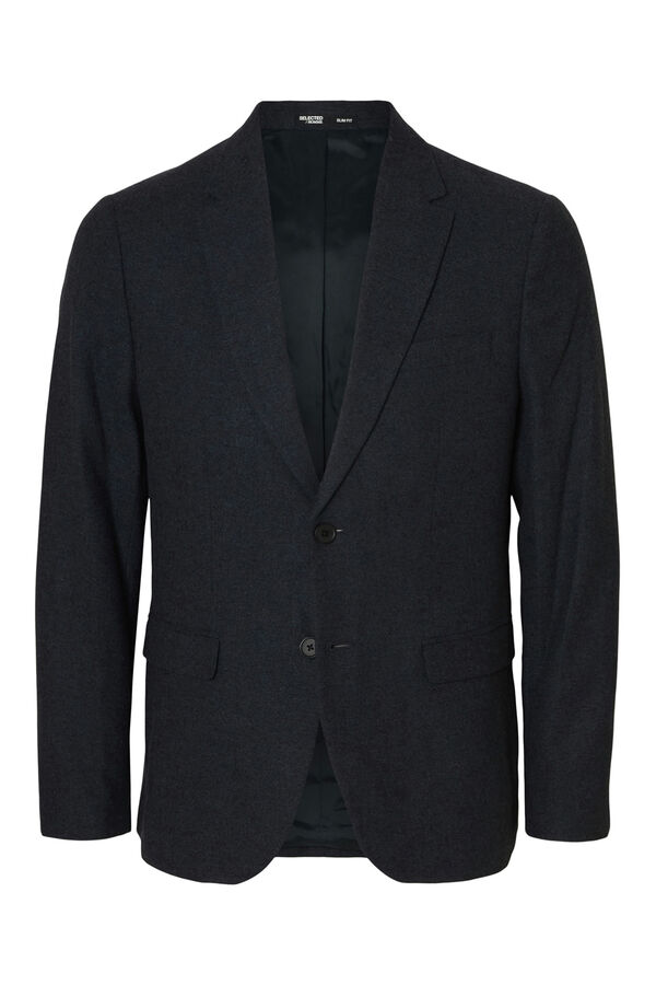 Selected Blazer de lã slim fit Azul