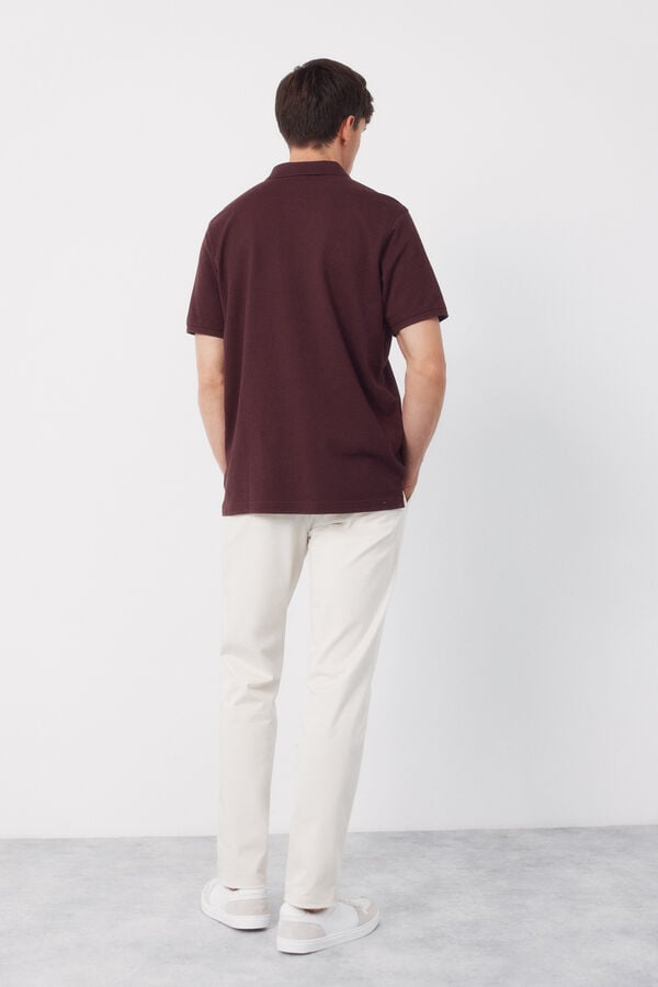 Cortefiel Basic piqué polo shirt Maroon