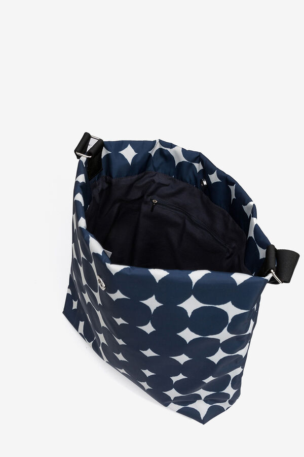 Vilanova Mala de ombro de nylon estampado Azul