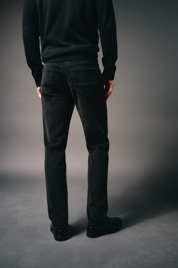 OOTO Calça de pana 5 bolsos slim fit Cinzento