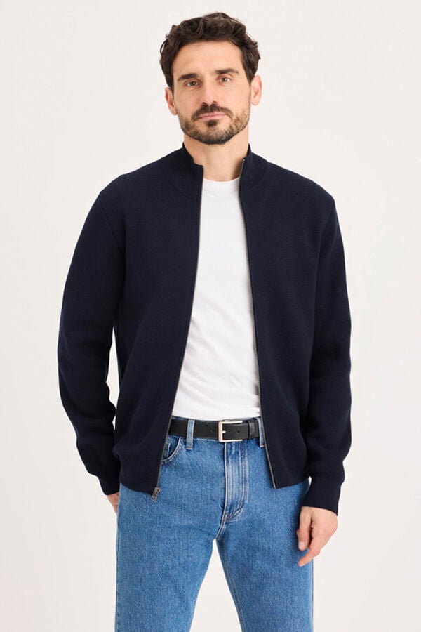 Dockers Casaco de malha com fecho-éclair Azul