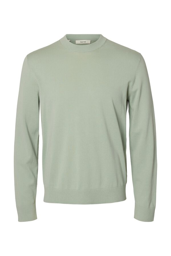 Selected Camisola leve 100% algod&atilde;o org&acirc;nico Verde