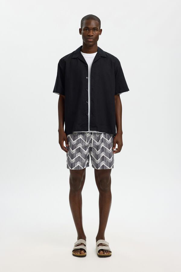 Selected Fato de banho liso Cinzento