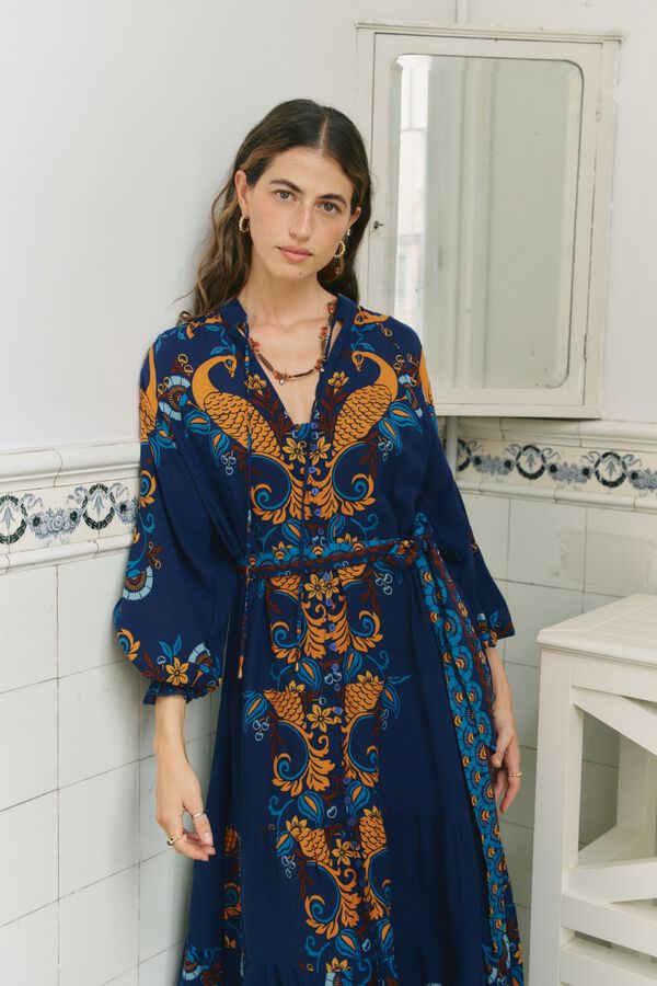 Jaase Vestido maxi fluido Azul