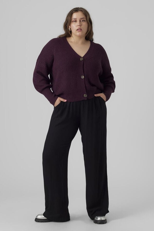 Cortefiel Cardigan de malha malha plus size Roxo