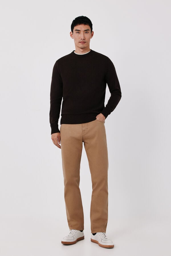 Cortefiel Regular fit 5 pocket jeans Camel