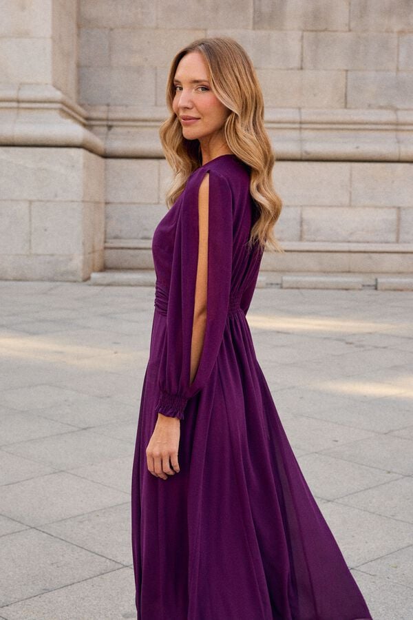 Pol&iacute;n Et Moi Vestido de convidada Moraira Roxo