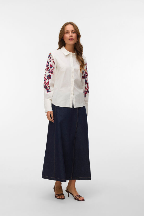 Vero Moda Camisa com bordado nas mangas Branco