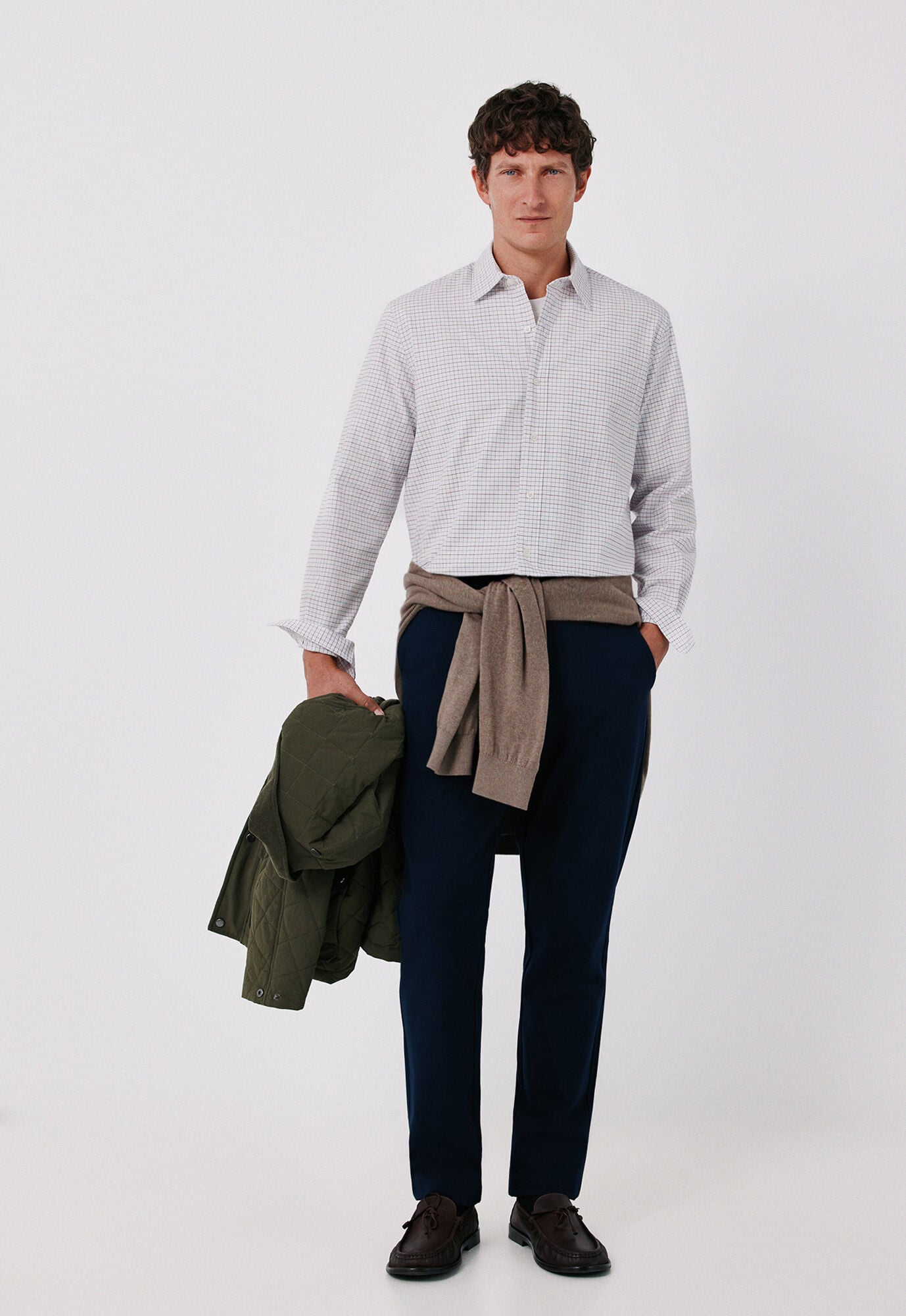 Cortefiel Cotton plaid shirt