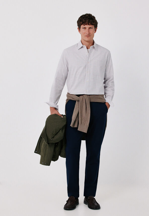 Cortefiel Cotton plaid shirt White