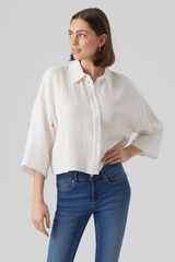 Vero Moda Camisa cropped fluida Blanco
