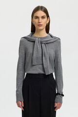 Selected Camisola 100% l&atilde; merino Cinzento