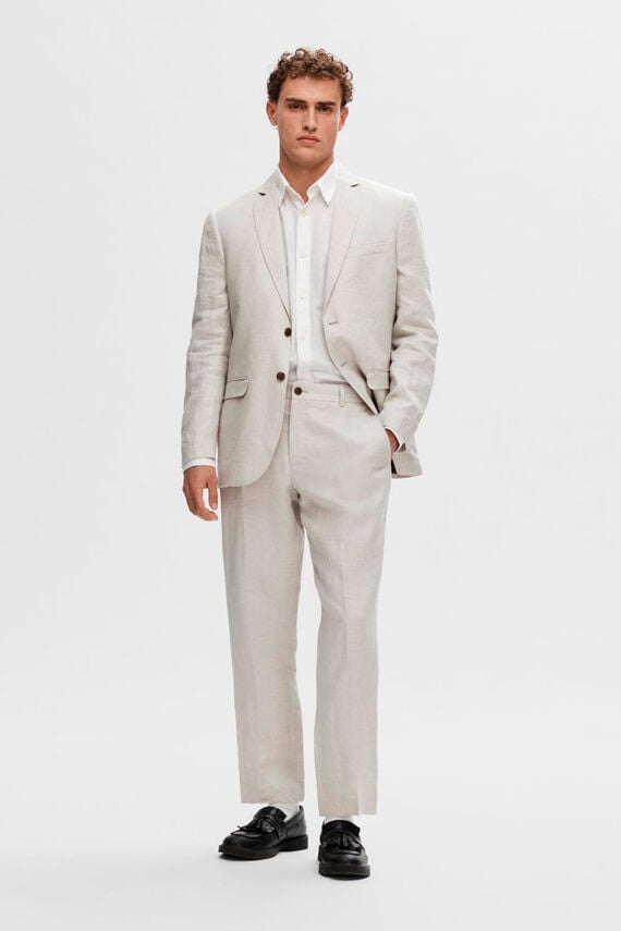 Pantalón de traje 100% lino.