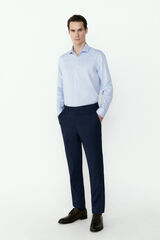 Cortefiel Slim fit textured dress shirt Blue