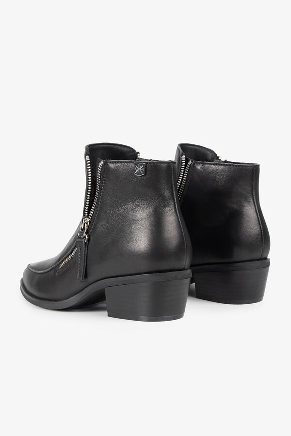 Popa Botim feminina de couro urbano Preto