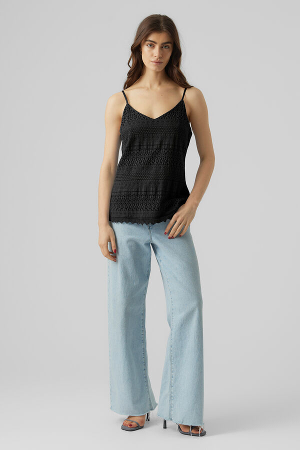 Vero Moda Top de alças com renda Preto
