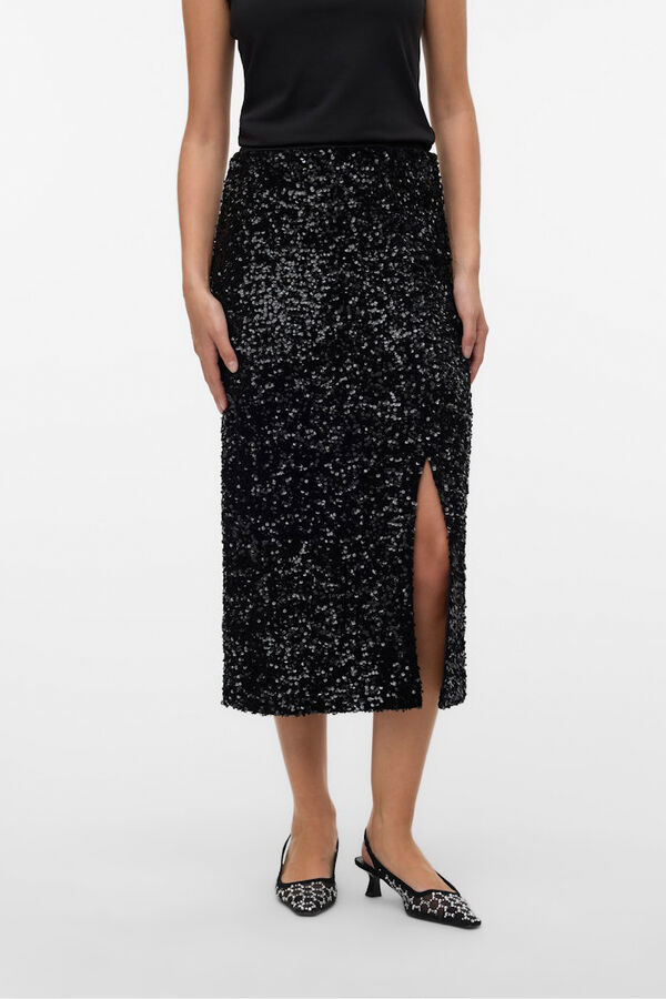 Vero Moda Saia midi de saia  Preto