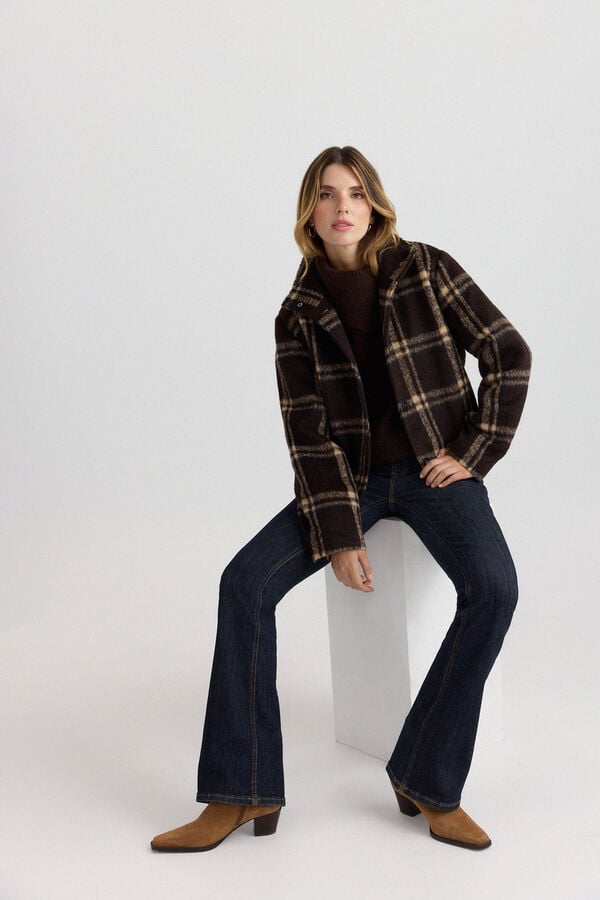 Vero Moda Casaco curto aos quadrados Castanho