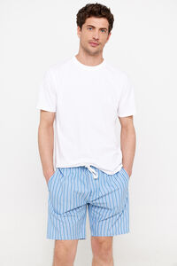 Cortefiel Short jersey-knit and cloth pyjama set White