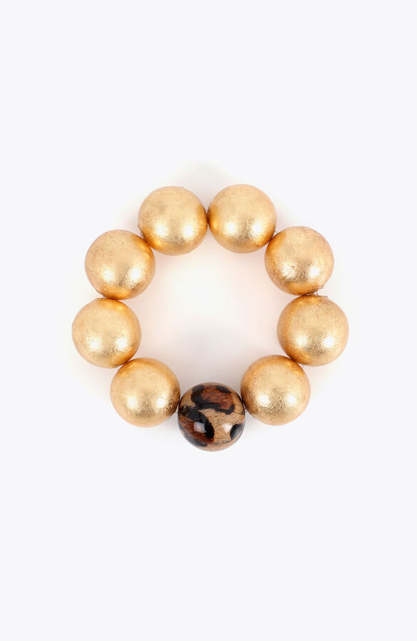 Lola Casademunt Pulseira de contas maxi Dourado