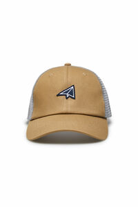 Cortefiel Cotton and mesh cap with plane logo Camel