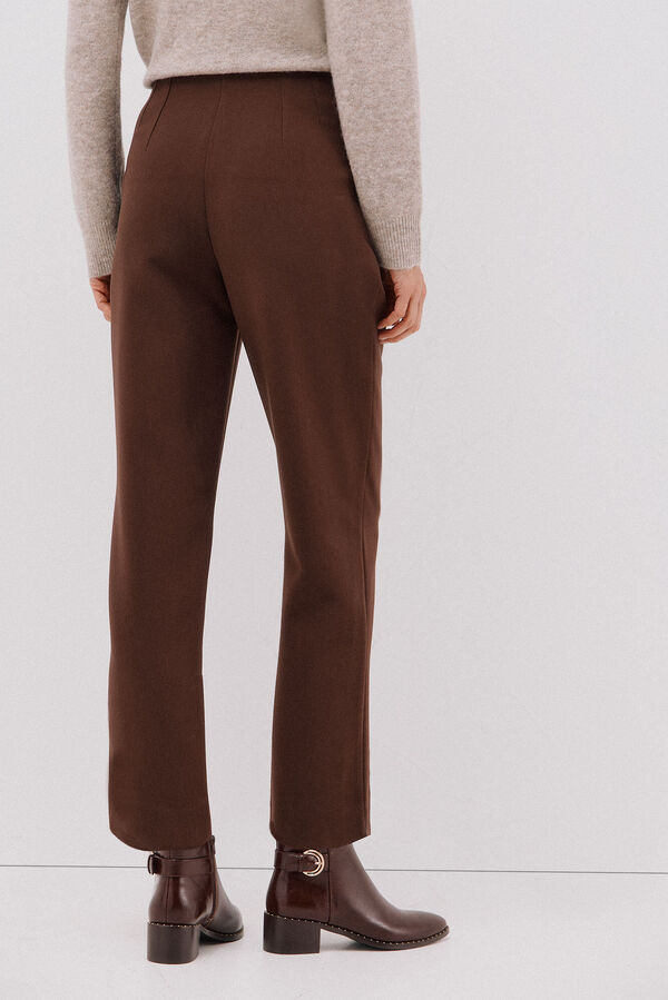 Cortefiel Zippered pants Dark brown