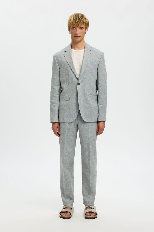 Selected Casaco de linho com aba Verde