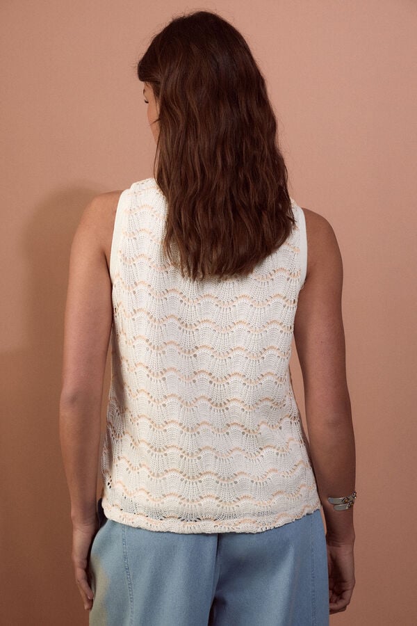 Slowlove Top b&aacute;sico ondas Branco