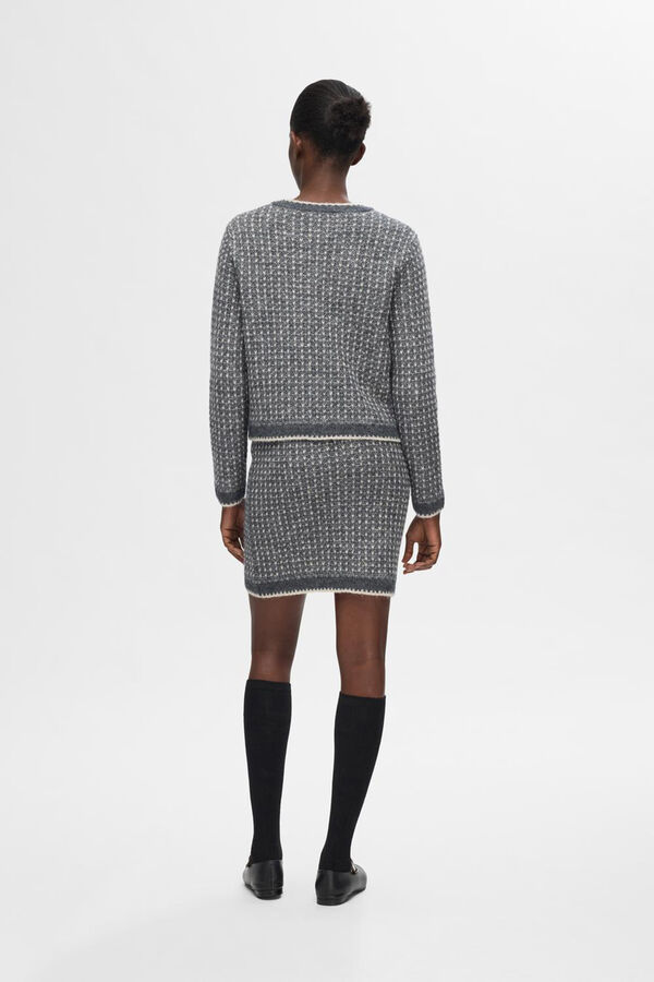 Selected Femme Cárdigan estructura confeccionado con Lana RWS y Alpaca. Gris