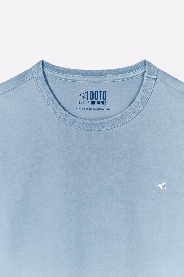 OOTO T-shirt básica com bordado avião OOTO Azul