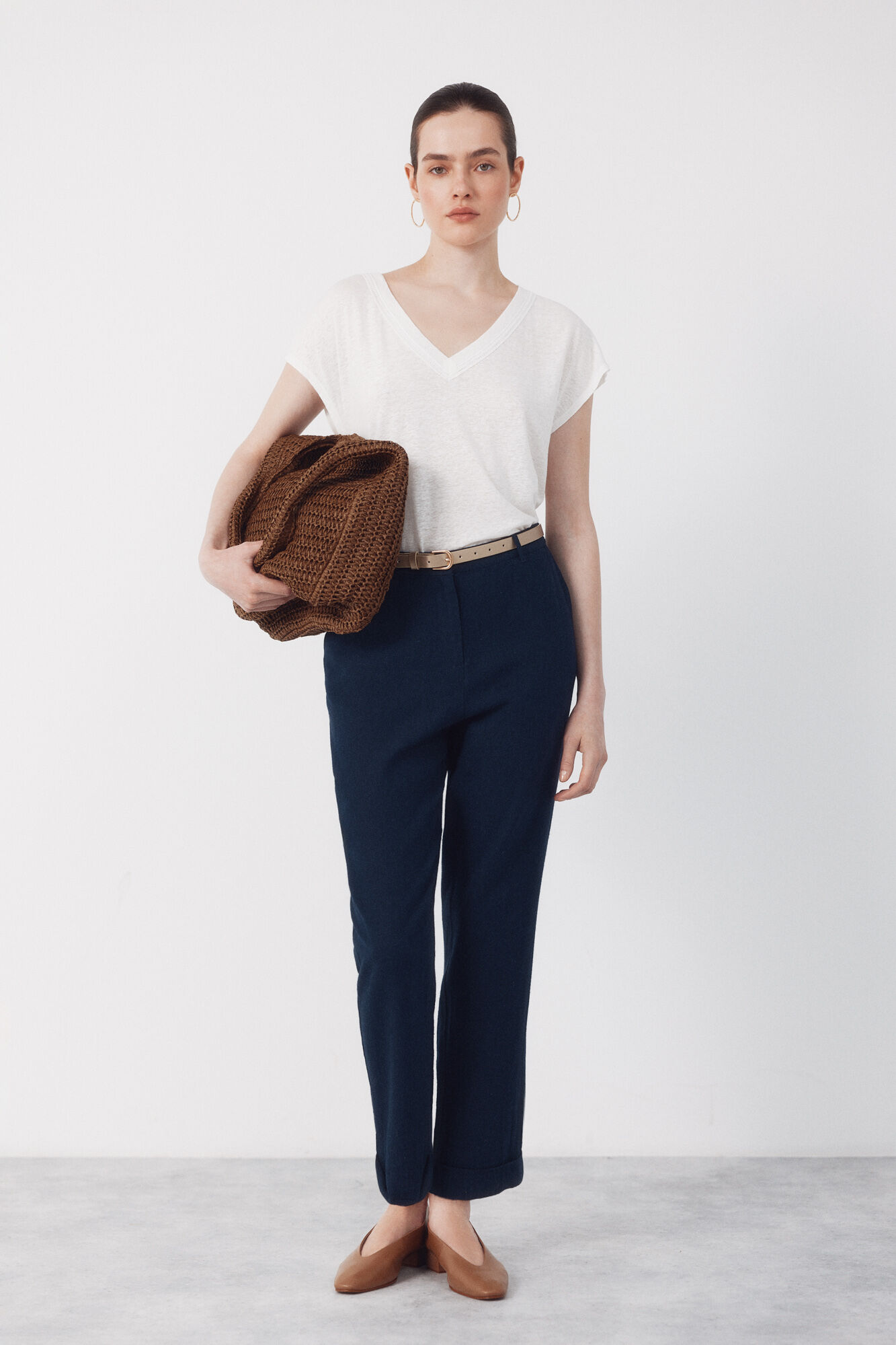 Cortefiel Linen neckline t-shirt with lurex