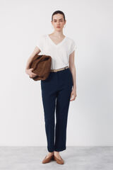 Cortefiel Linen neckline t-shirt with lurex White