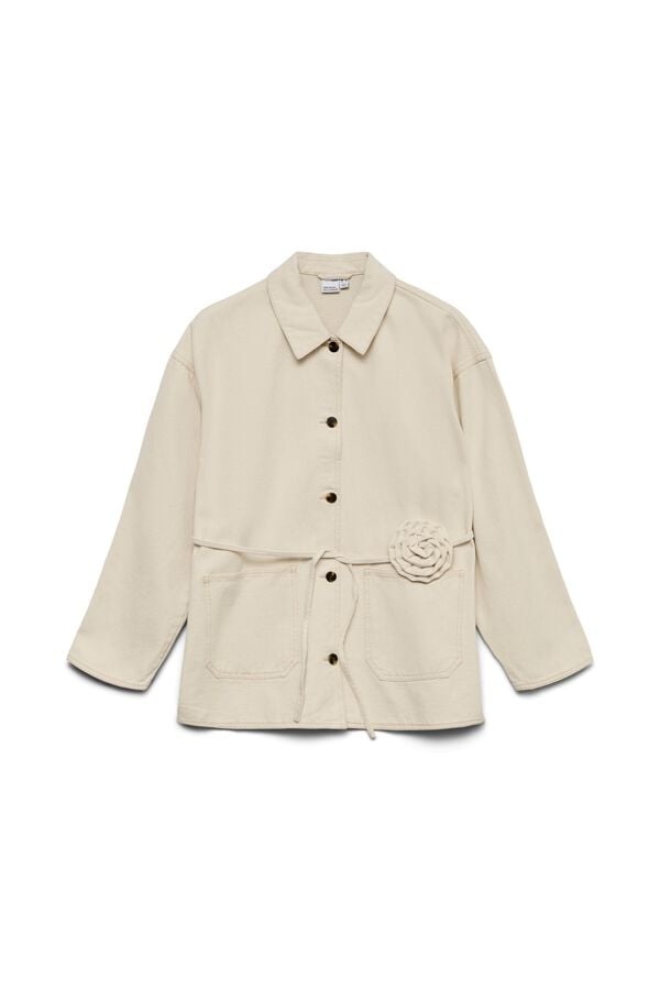 Vero Moda Casaco com detalhe de flor em denim Tostado