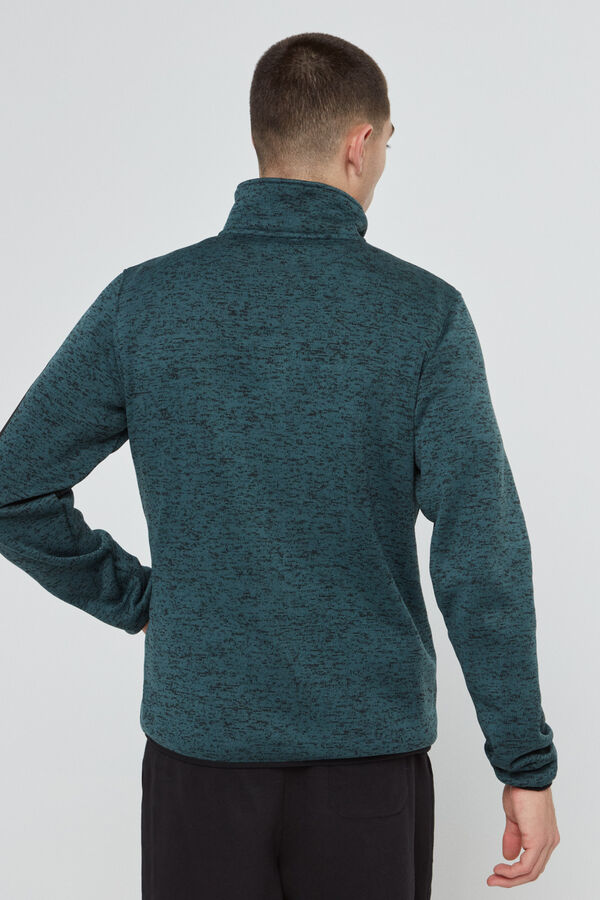 Cortefiel Jersey-knit fleece jacket Green