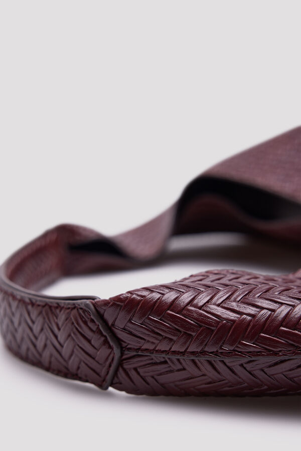 Cortefiel Textured hobo bag Brown