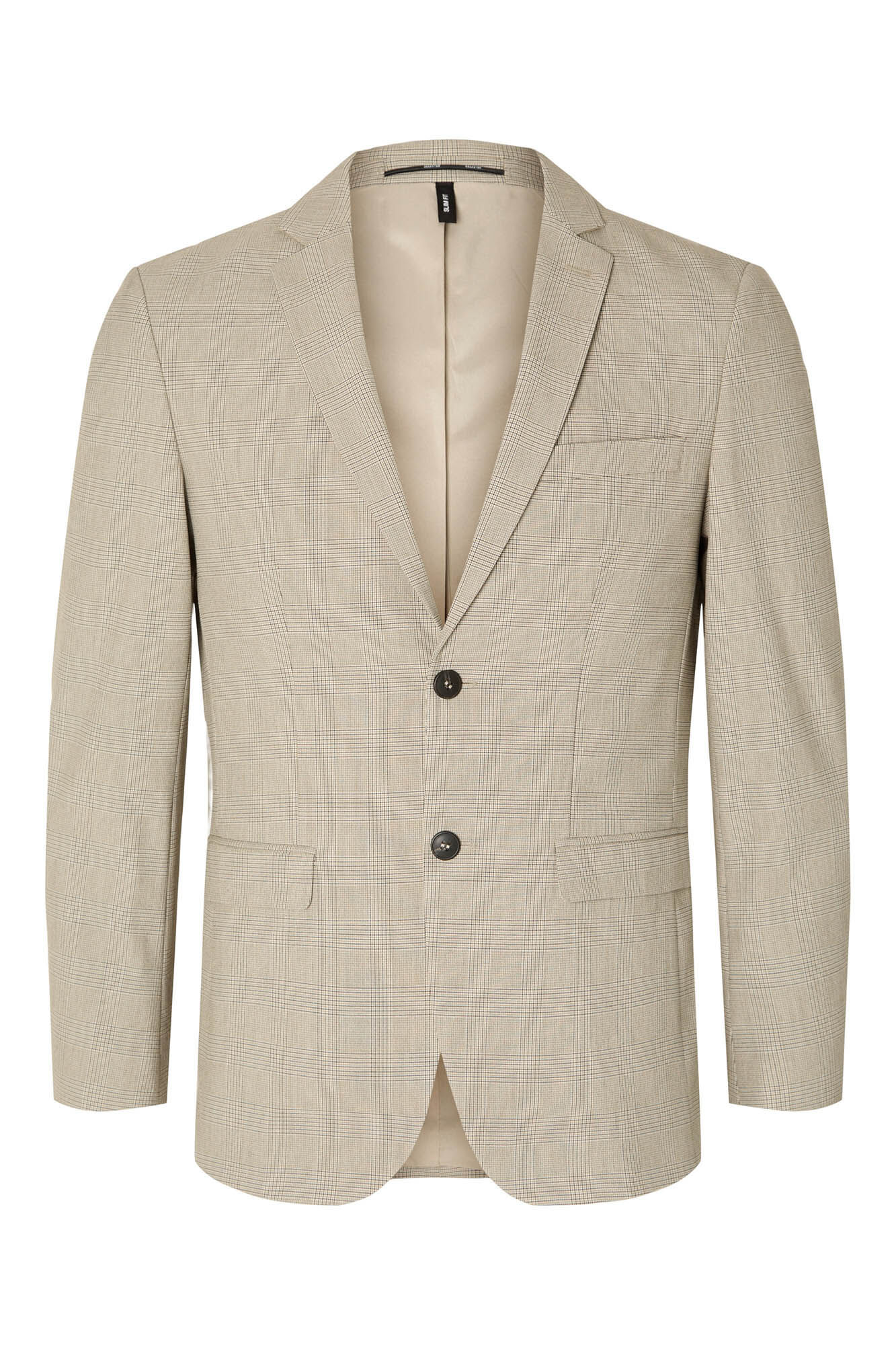 Selected Blazer de xadrez Slim Fit confecionado com materiais reciclados